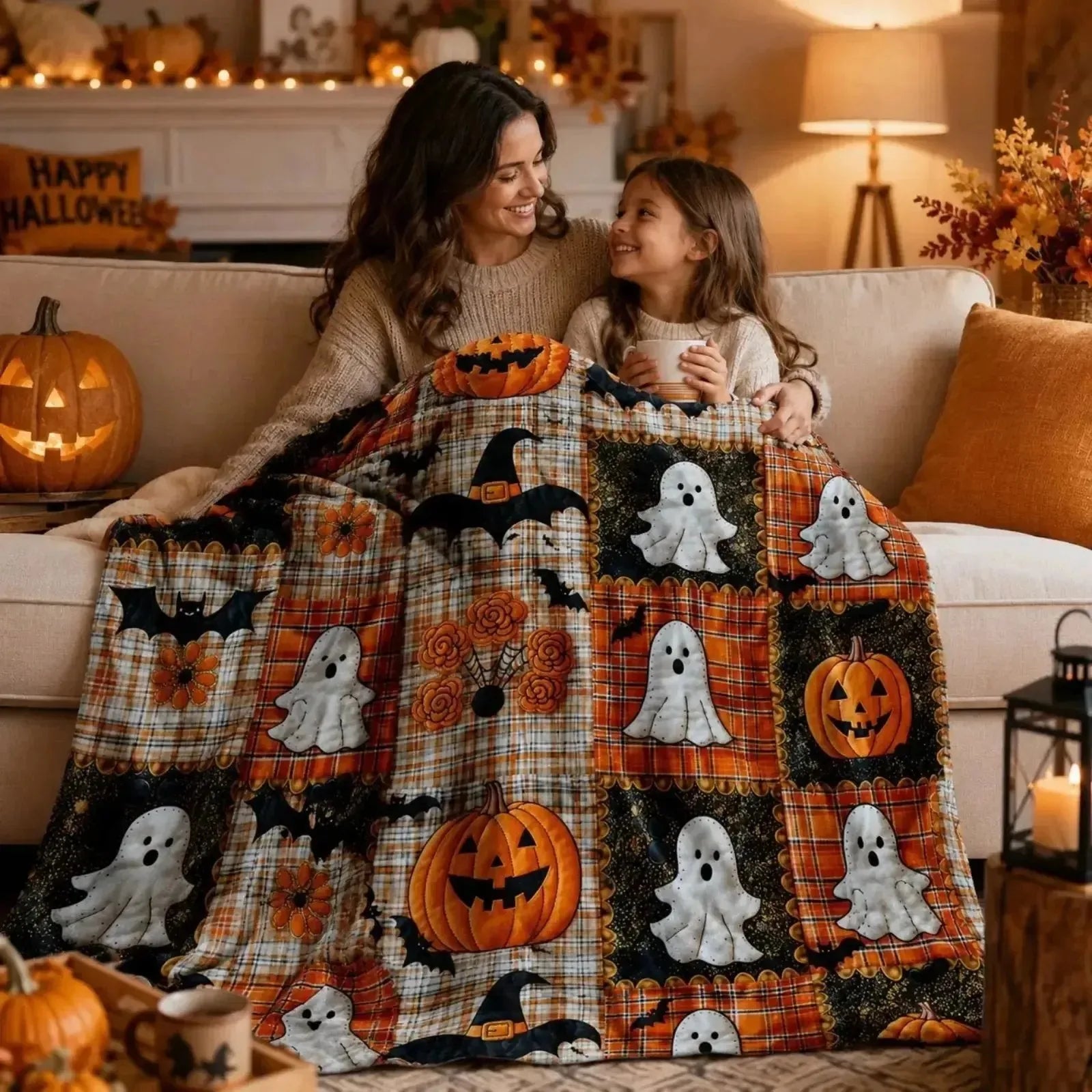 Halloween Pumpkin Flannel Throw Blanket – product image 8
