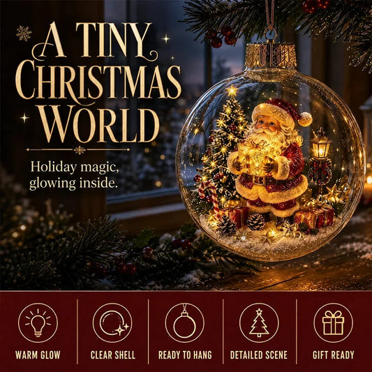 Lighted Christmas Diorama Globe Ornament