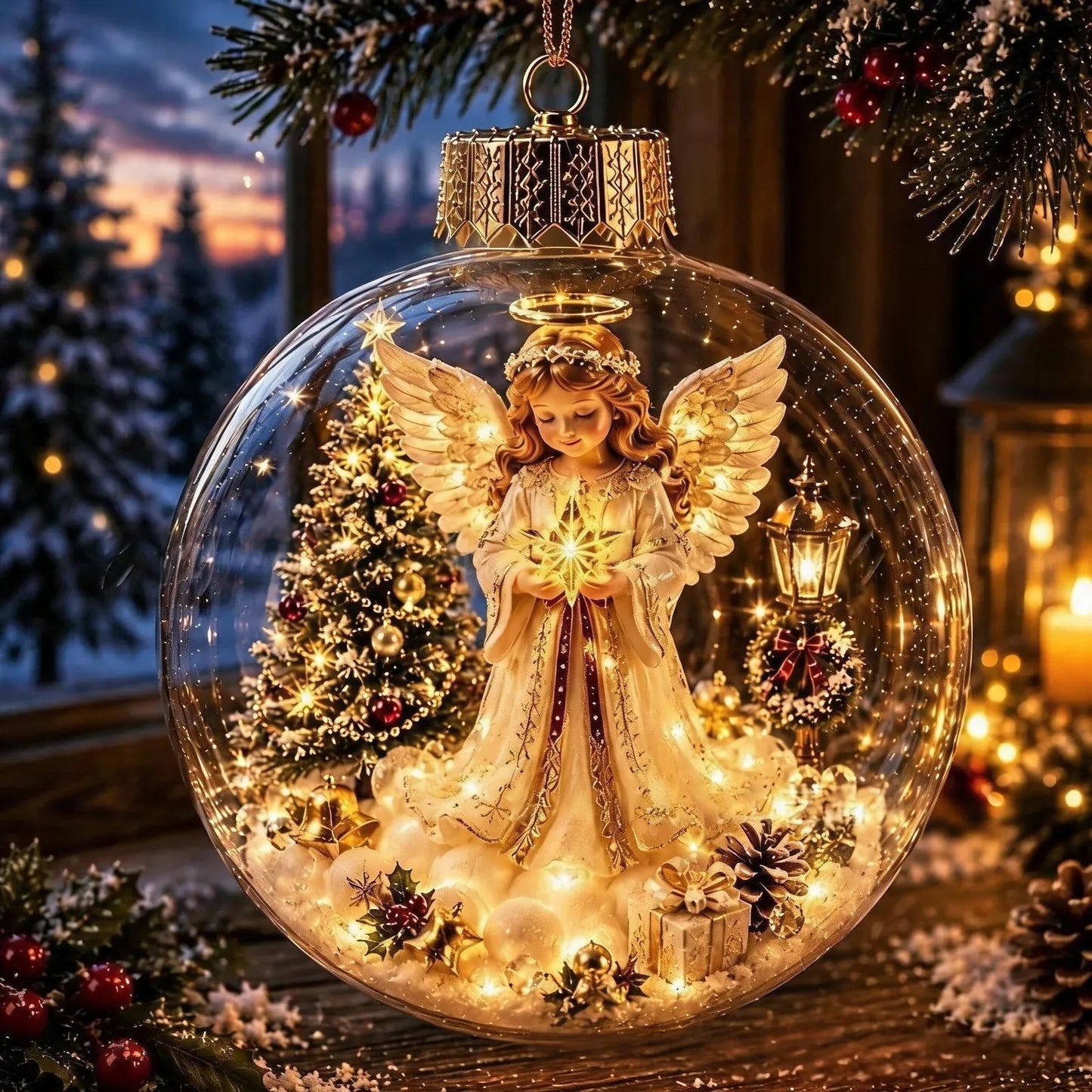 Lighted Christmas Diorama Globe Ornament