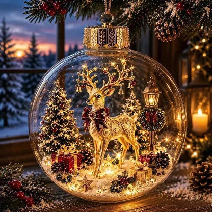 Lighted Christmas Diorama Globe Ornament