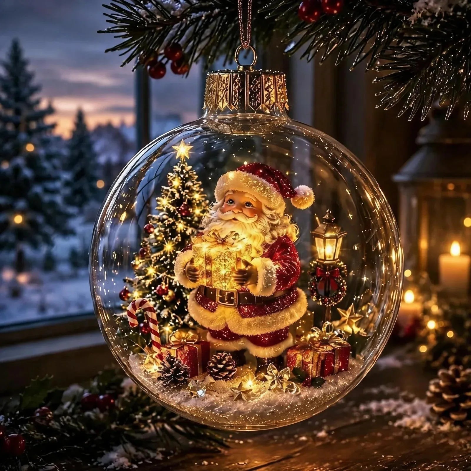 Lighted Christmas Diorama Globe Ornament – product image 4