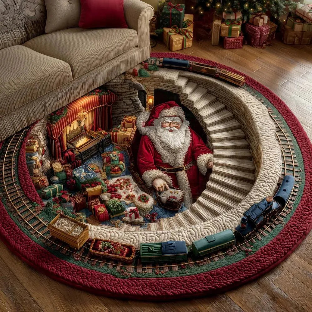 3D Christmas Illusion Round Rug – 80 cm – product image 2