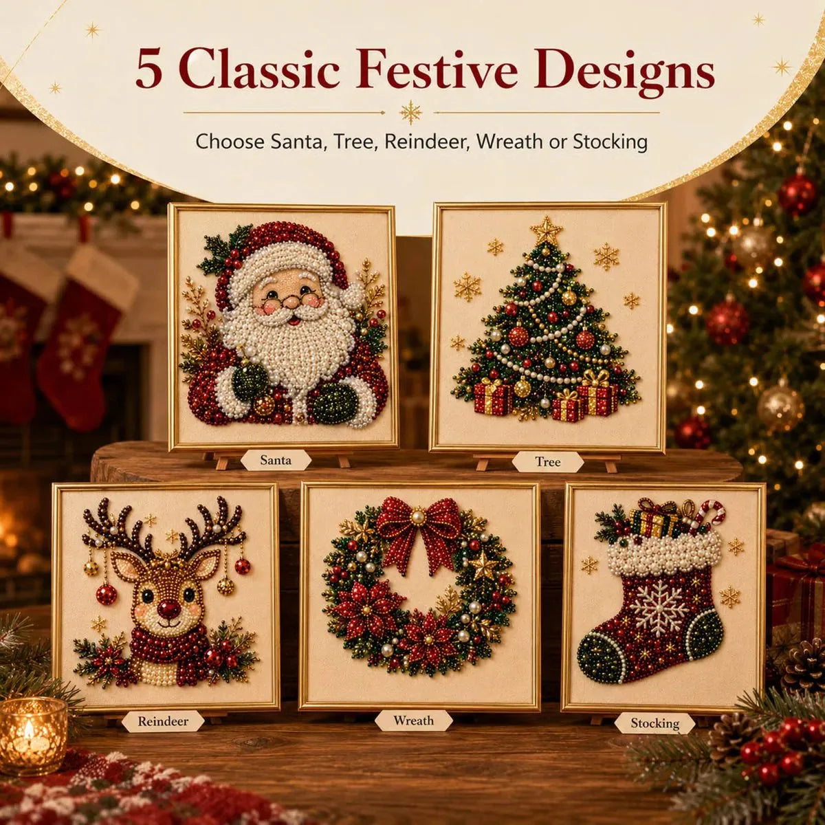 Christmas Pearl Diamond Art Kit with 20 cm Frame – product image 3