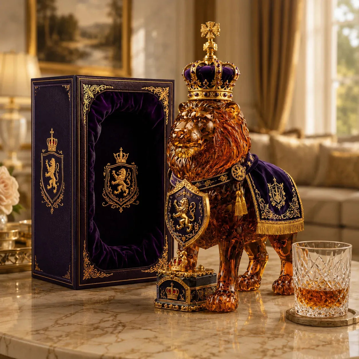 Royal Lion Glass Whiskey Decanter Set – product image 4