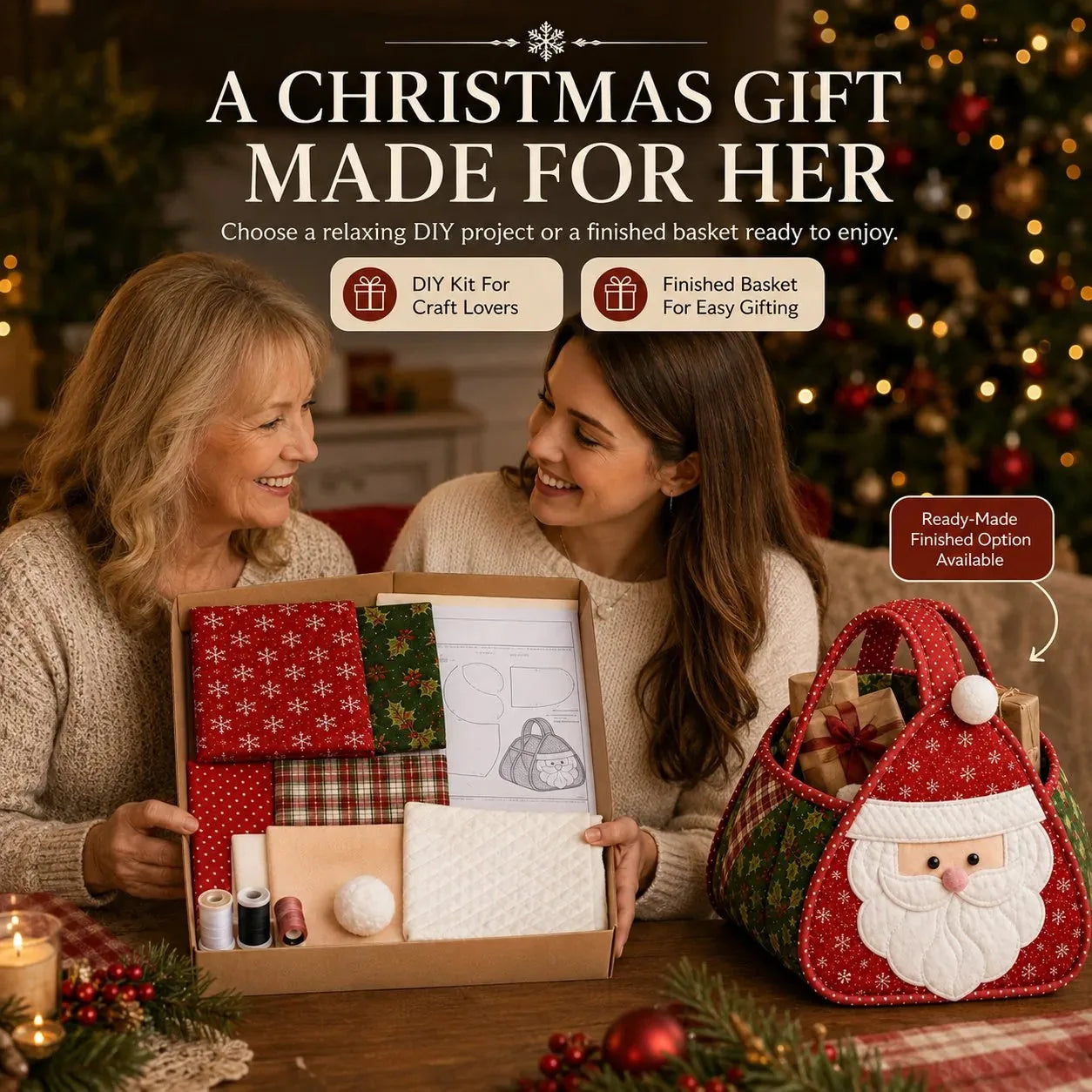 Christmas Character Quilted Carry Basket DIY Kit – product image 5