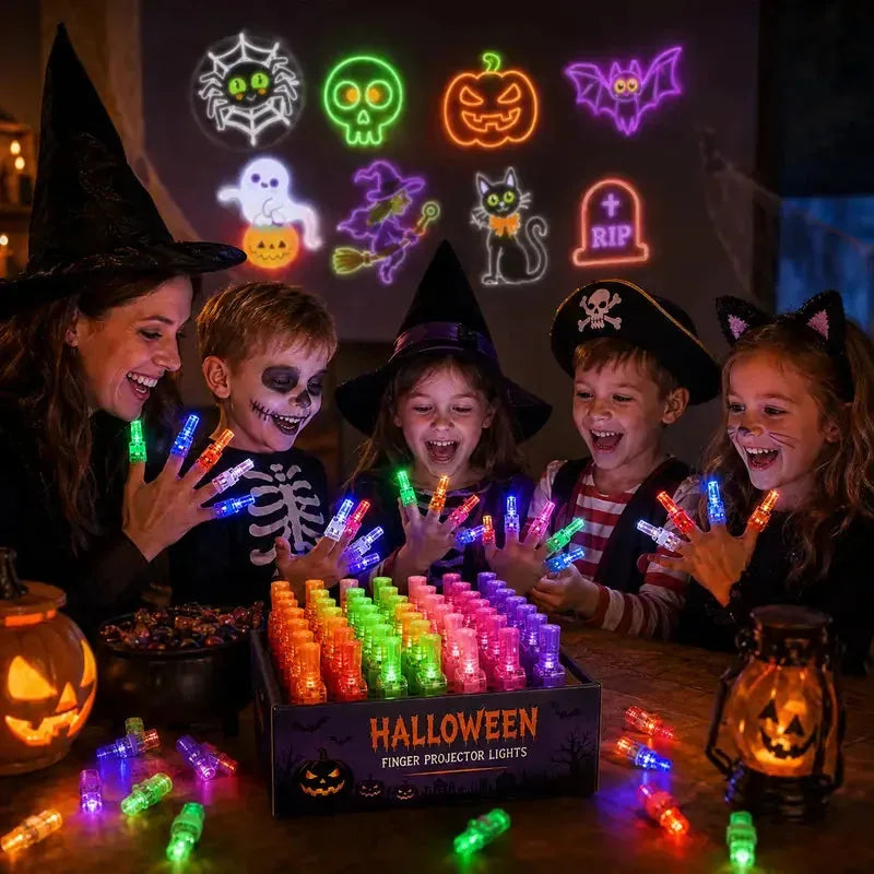 Halloween LED Finger Projector Rings – 20-Piece Party Set – product image 1