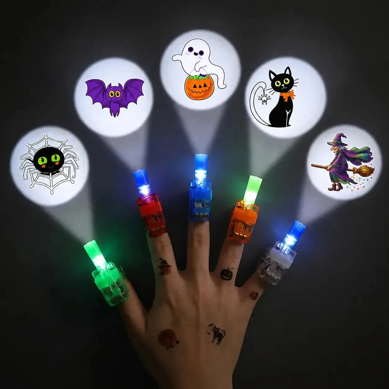 Halloween LED Finger Projector Rings – 20-Piece Party Set – product image 2