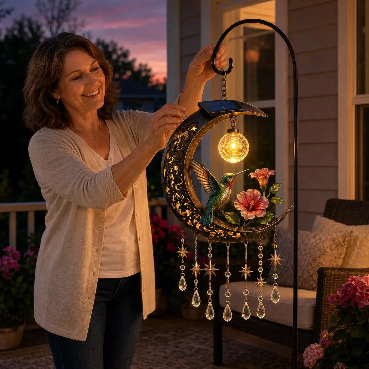 Solar Moonlight Wind Chime Garden Light – 30 cm – product image 3