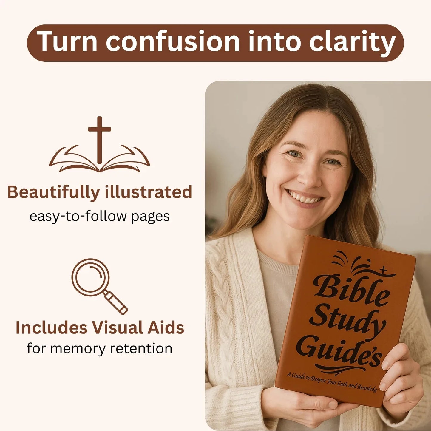 66-Page Women’s Bible Study Guided Journal – Brown – product image 3