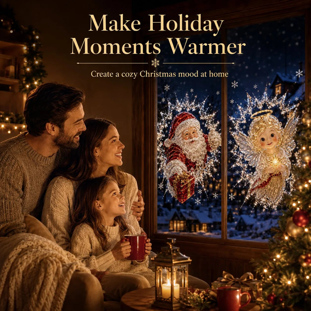 Crystal Christmas Window Decal – 8 Festive Designs – product image 1