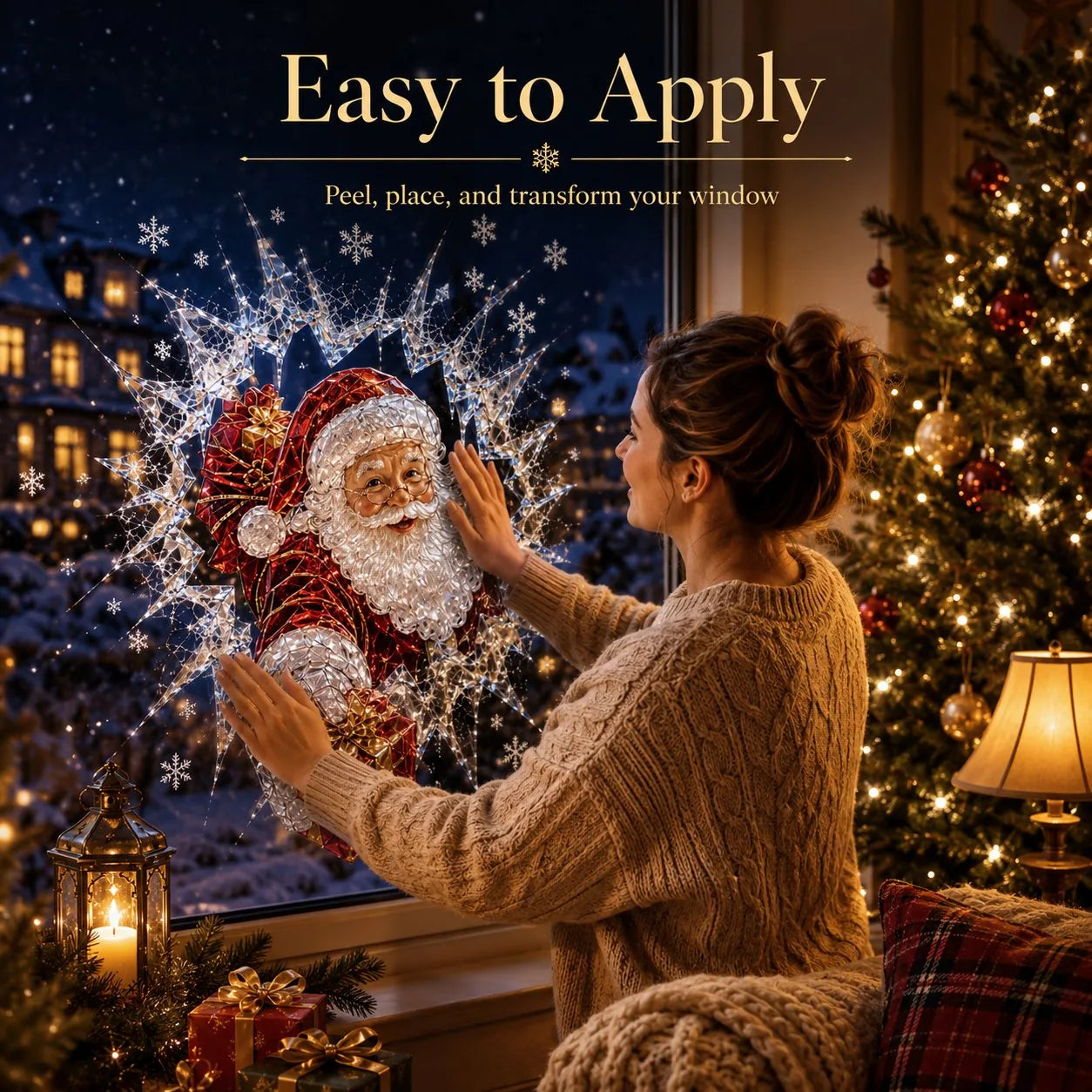 Crystal Christmas Window Decal – 8 Festive Designs – product image 4
