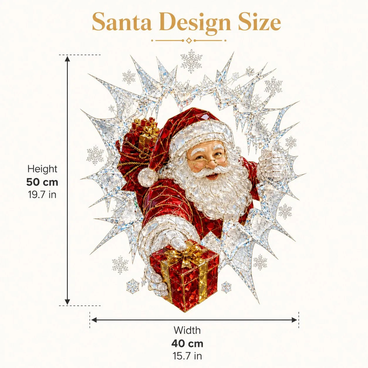 Crystal Christmas Window Decal – 8 Festive Designs – product image 6