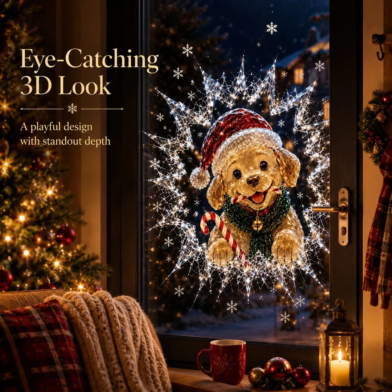 Crystal Christmas Window Decal – 8 Festive Designs – product image 8
