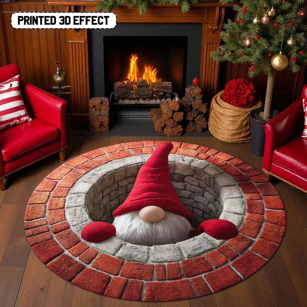 Christmas 3D Optical Illusion Round Floor Mat – 80 cm – product image 1