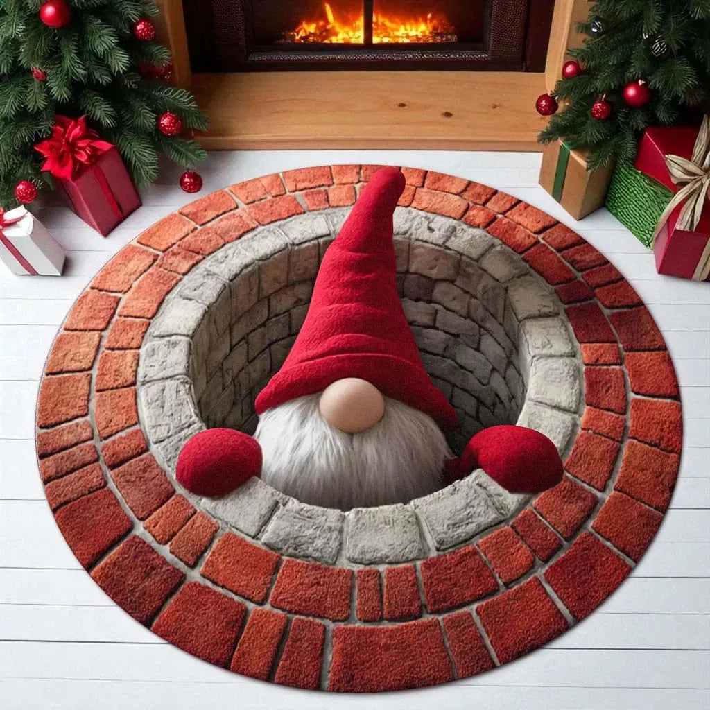 Christmas 3D Optical Illusion Round Floor Mat – 80 cm – product image 2