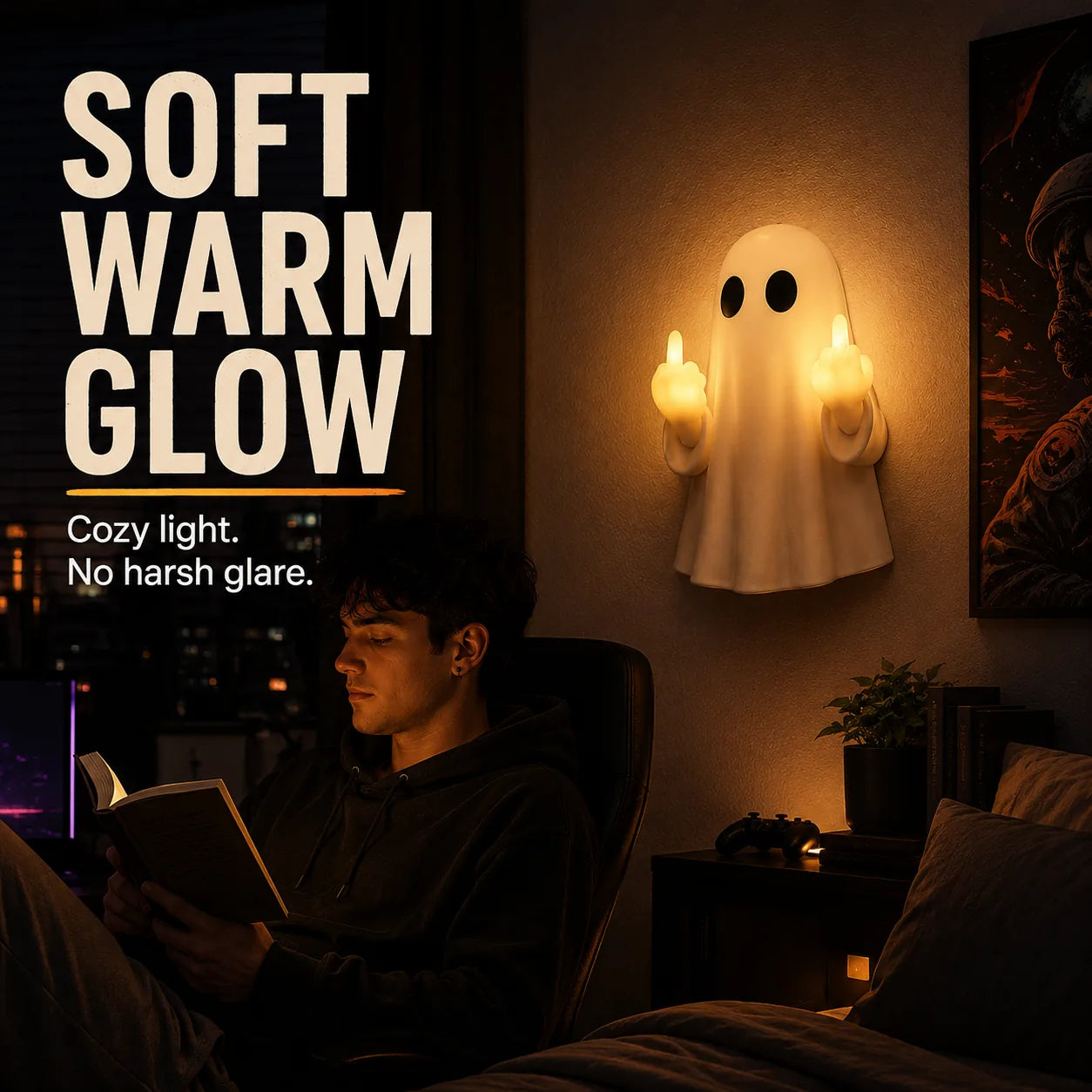 Middle-Finger Ghost LED Halloween Ambient Light – product image 6