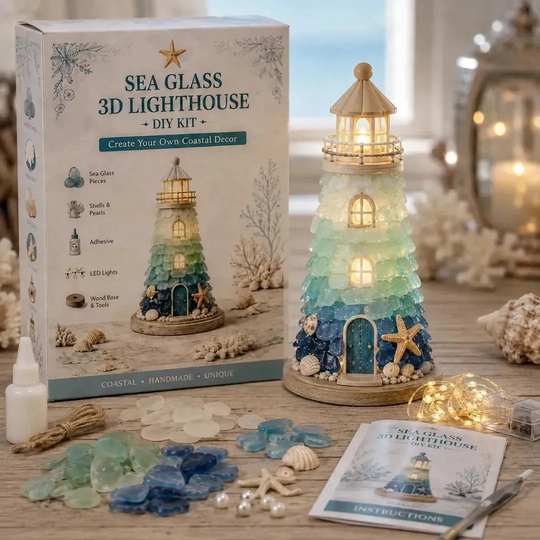DIY Light-Up Sea Glass Lighthouse Craft Kit – 15 Designs – product image 4