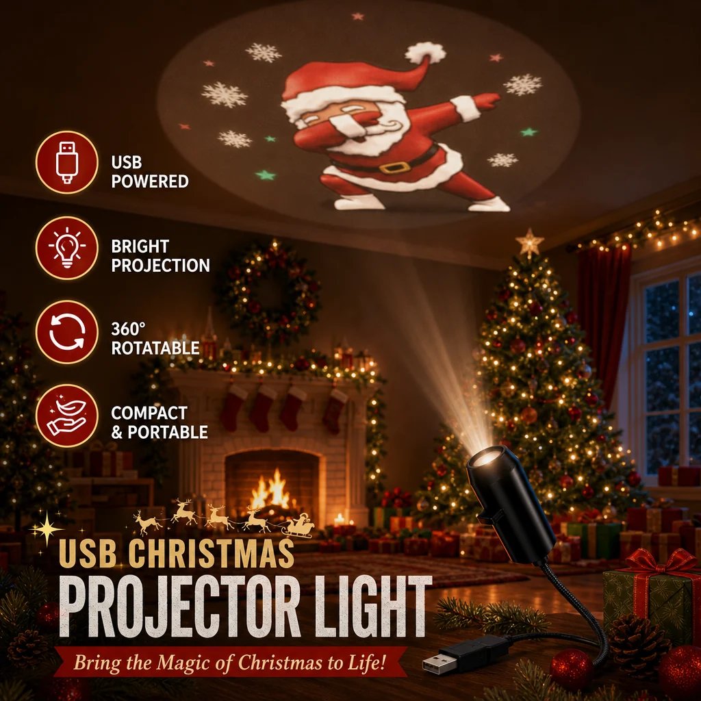 Plug-and-Play Christmas Projector with 10 Festive Scenes – image 3