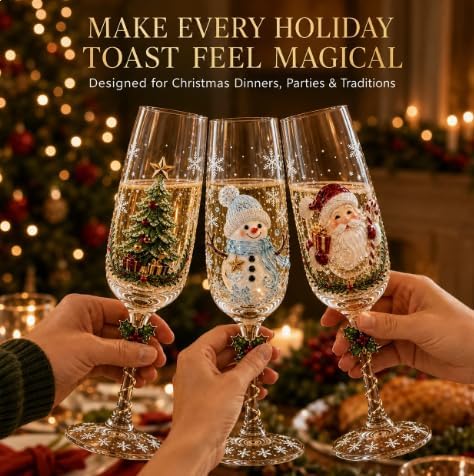 Christmas 3D Champagne Glass Collection – image 6