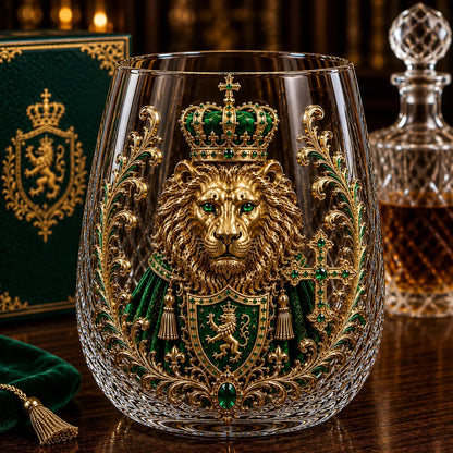 3D Crowned Lion Crystal Whiskey Glass – product image 7