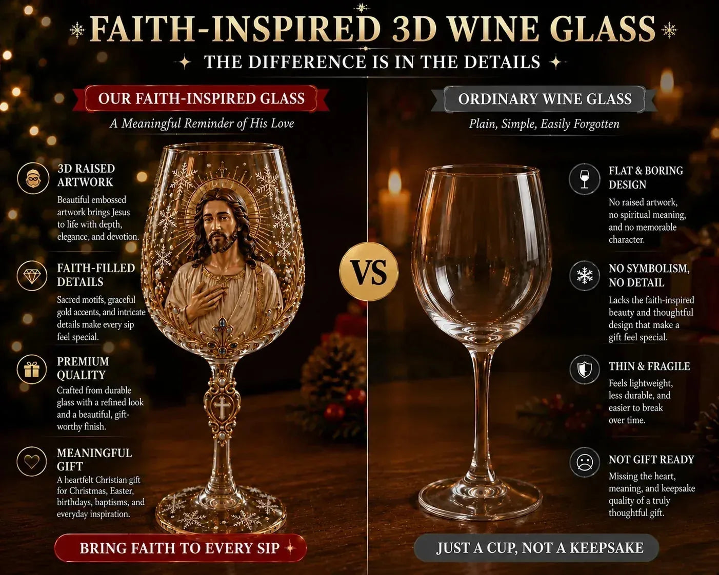 Faith & Grace Christian Stemless Wine Glass – 6 Designs – product image 4