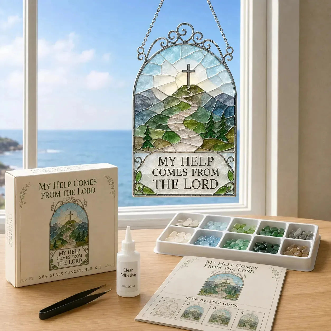 DIY Scripture Sea Glass Suncatcher Kit – 6 Designs – product image 3