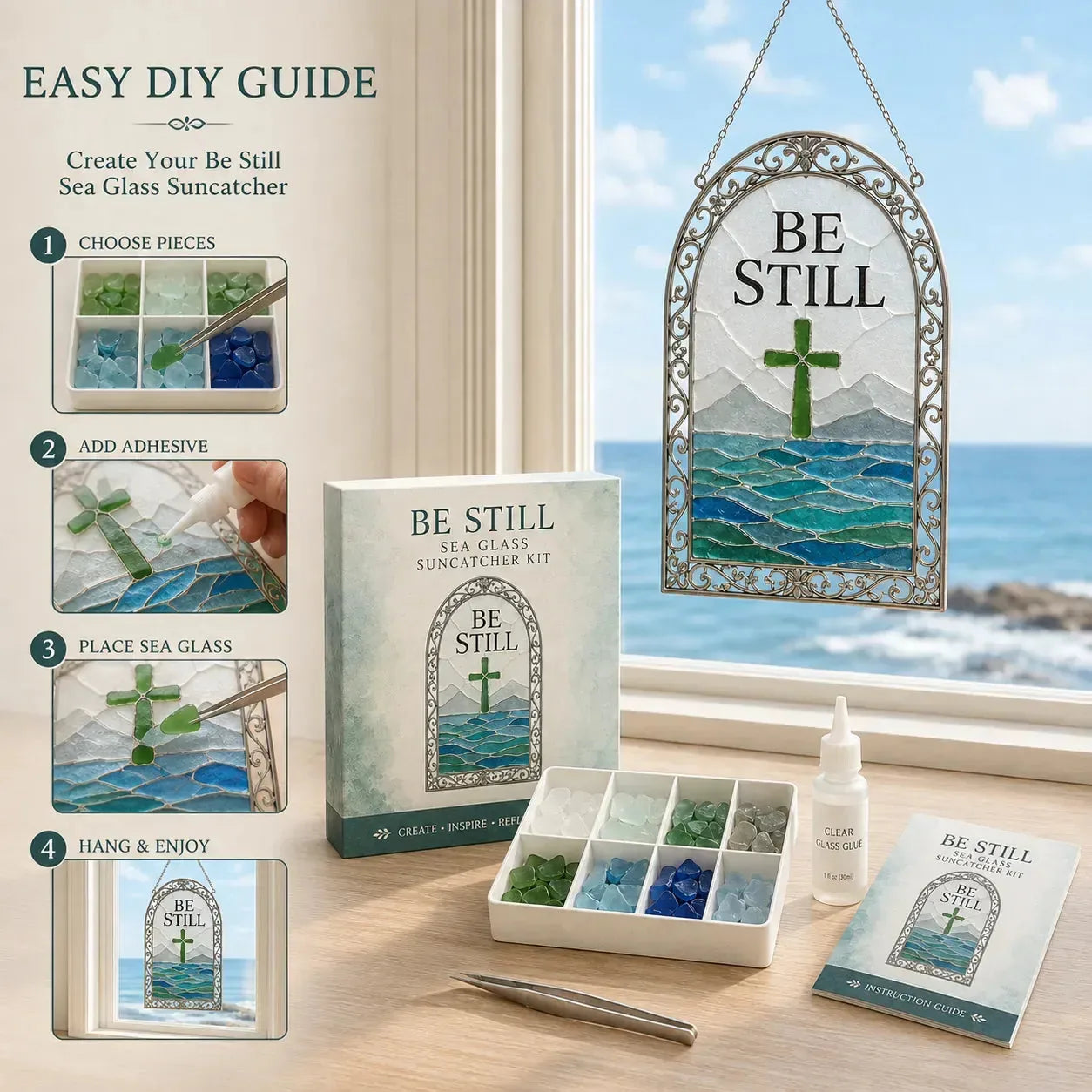 DIY Scripture Sea Glass Suncatcher Kit – 6 Designs – product image 8