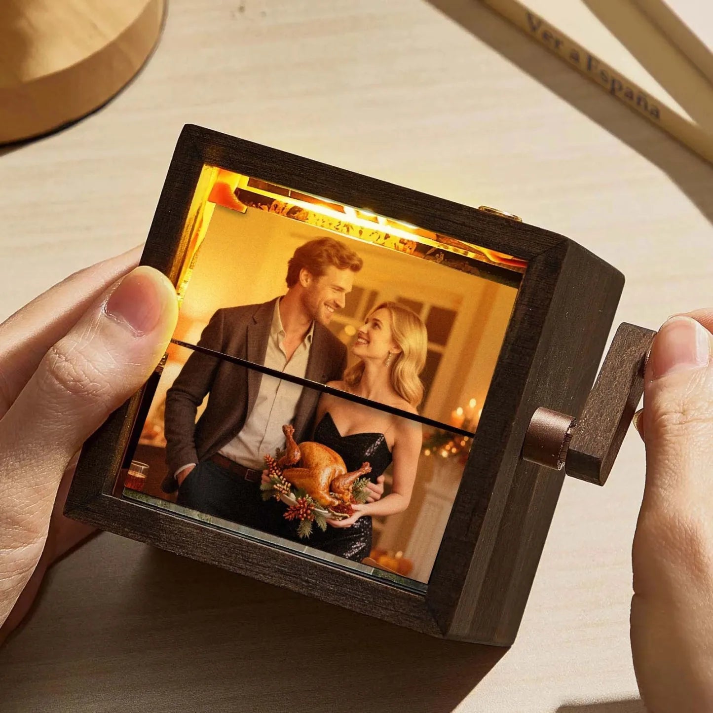 Lighted Hand-Crank Flipbook Photo Box – 16 Photos – product image 2