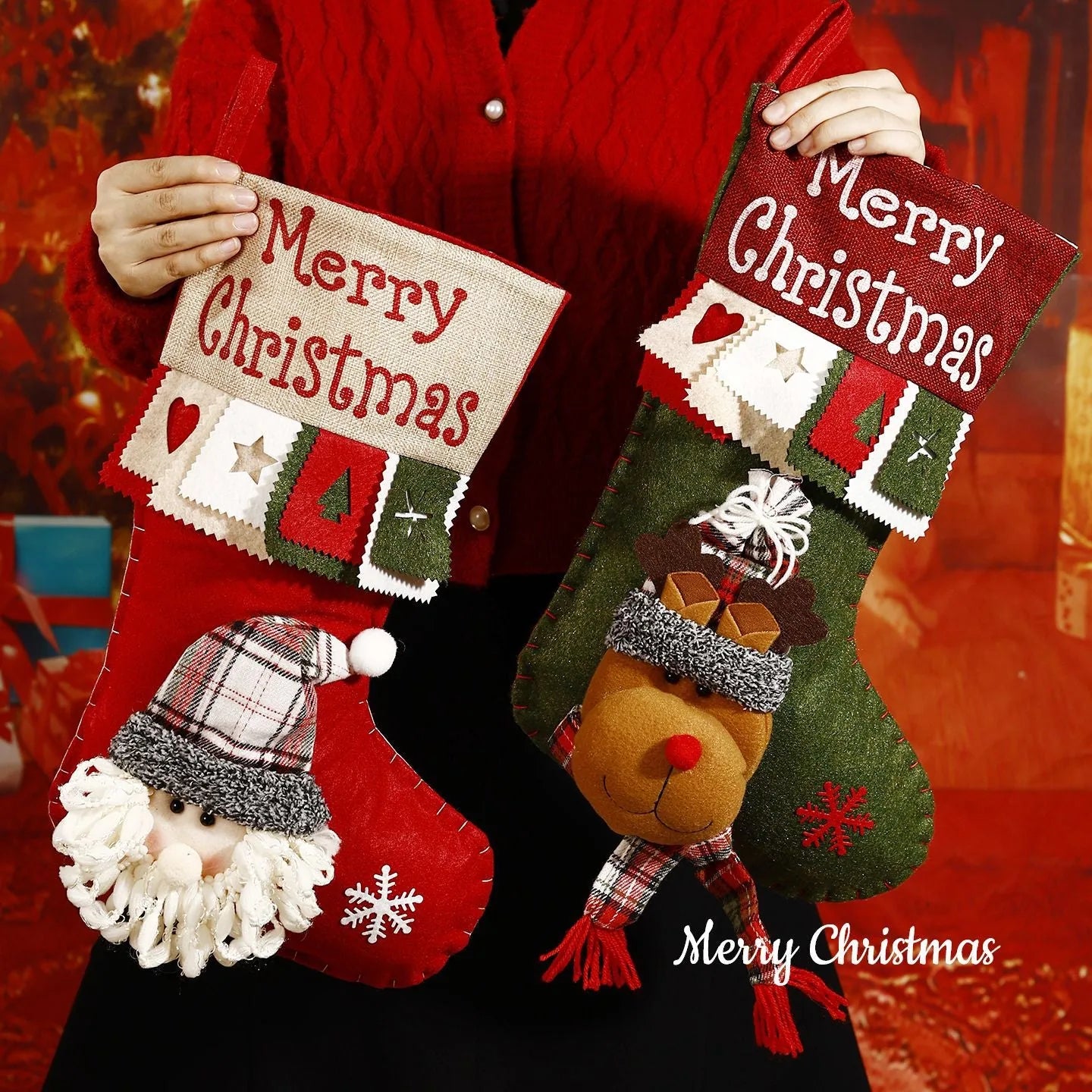 Personalized Christmas Stocking with 3D Character – 3 Designs – product image 2