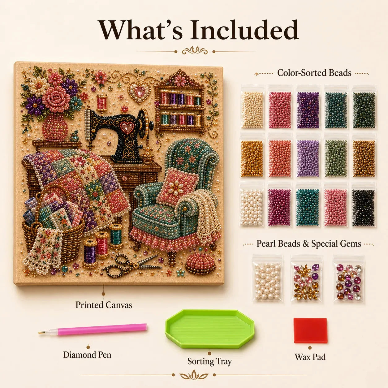 Cozy Hobby Room Diamond Painting Kit – 6 Designs – product image 2