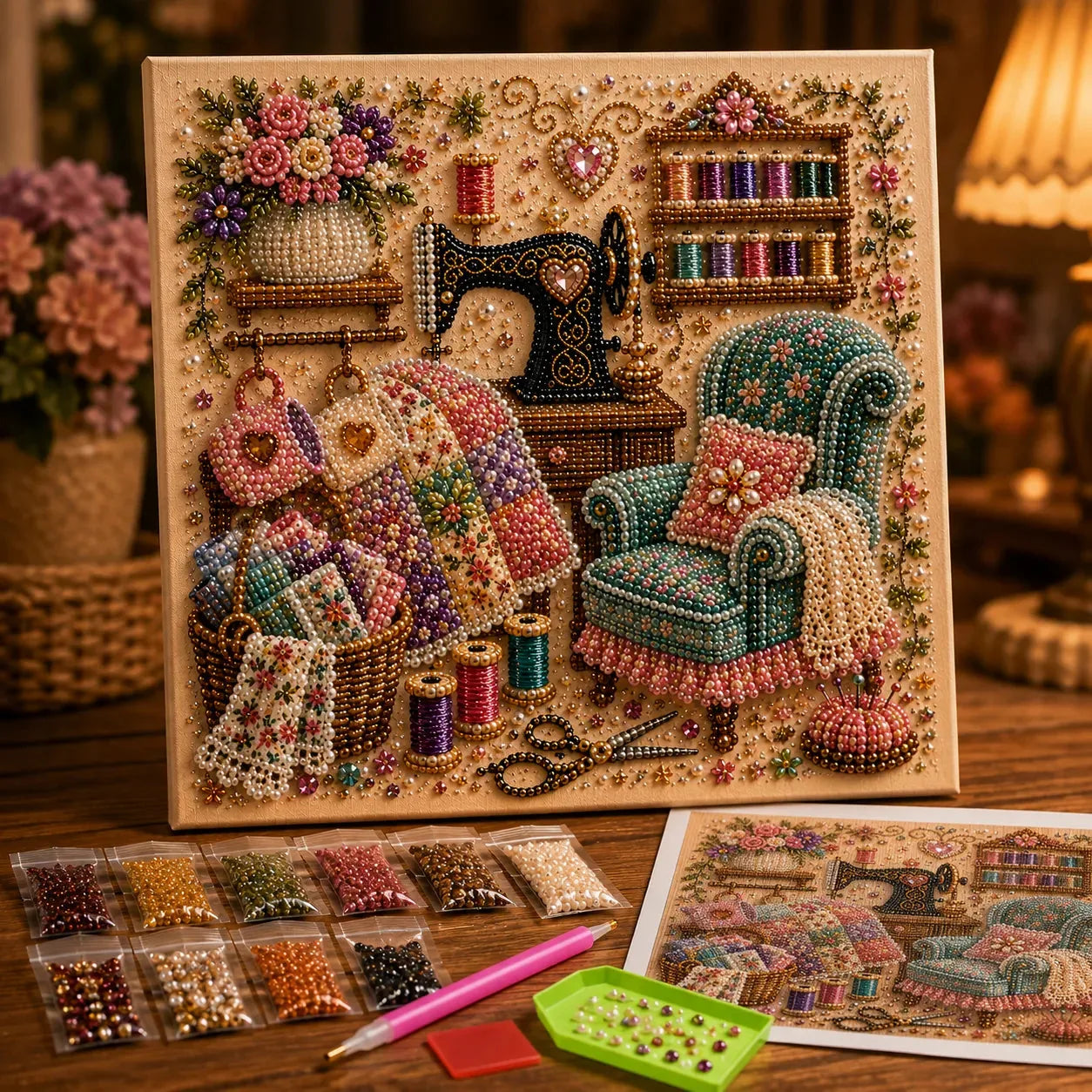 Cozy Hobby Room Diamond Painting Kit – 6 Designs – product image 7