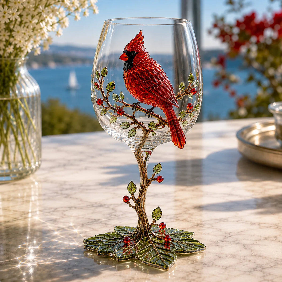 3D Bird Stemmed Wine Glass – 6 Designs – product image 1