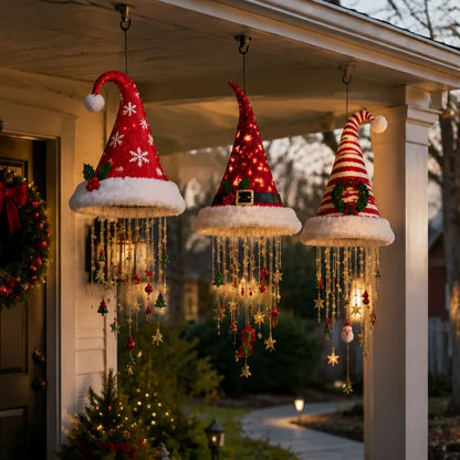 Lighted Santa Hat Hanging Chandelier – 3 Designs – product image 1