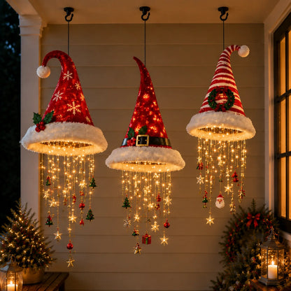Lighted Santa Hat Hanging Chandelier – 3 Designs – product image 3