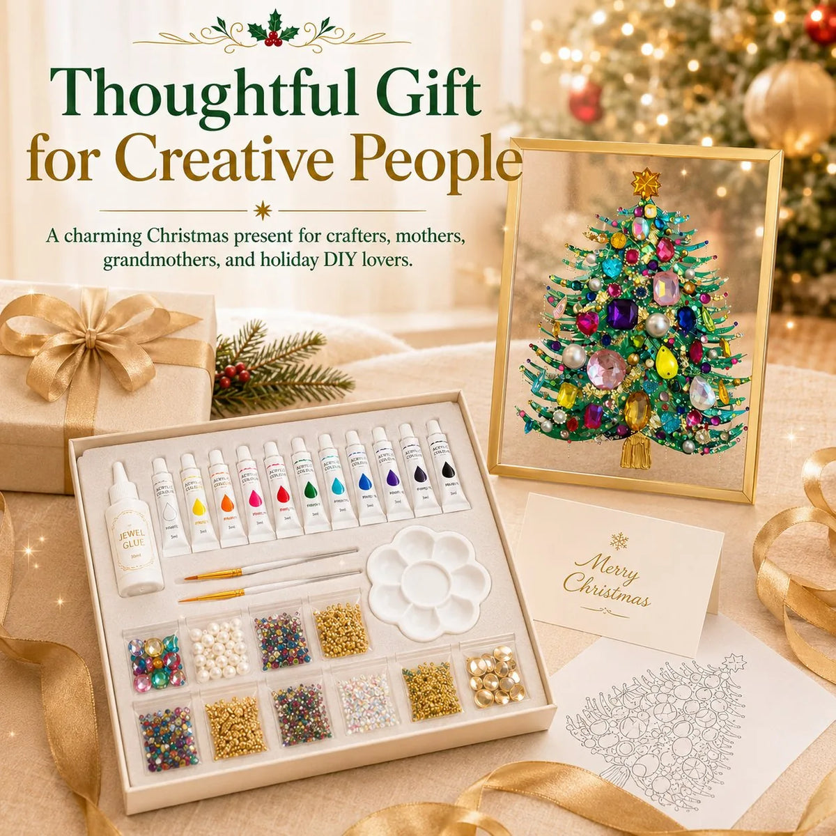 DIY Jeweled Christmas Art Frame Kit – 8 Designs – product image 3