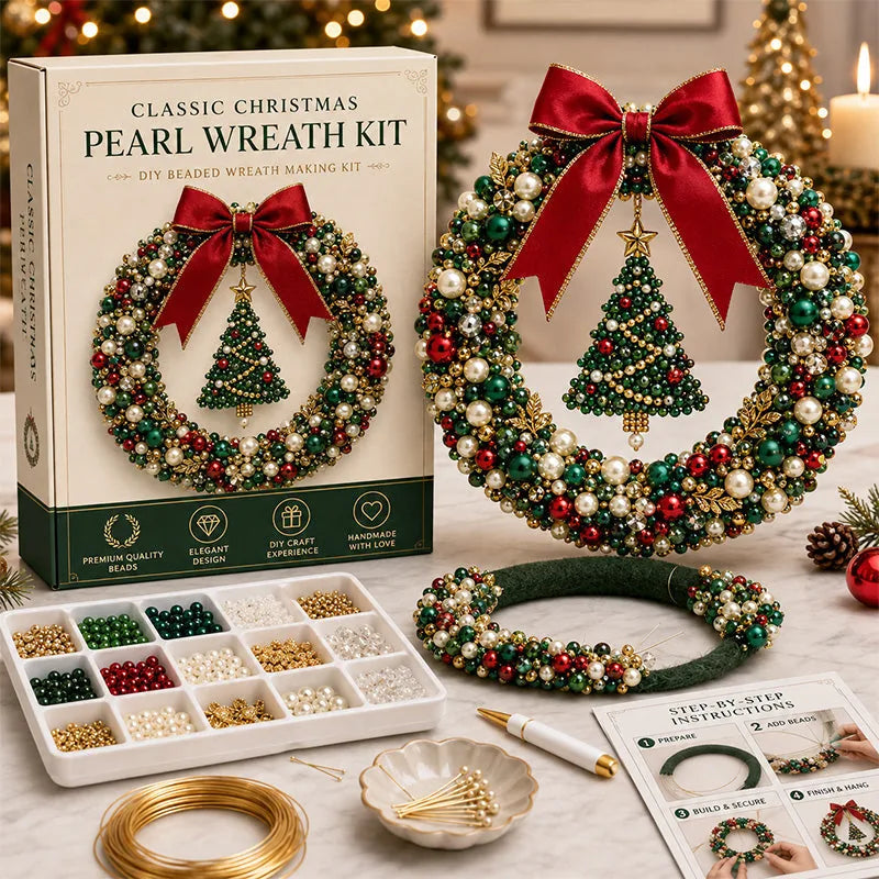 DIY Christmas Pearl Beaded Wreath Kit – image 7