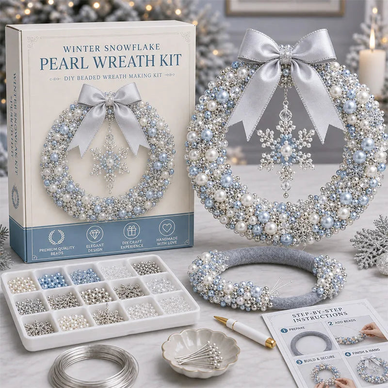 DIY Christmas Pearl Beaded Wreath Kit – image 8
