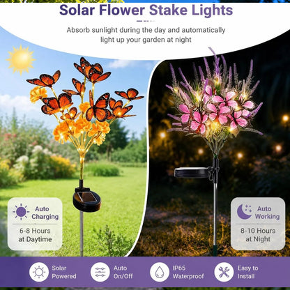 Solar Butterfly Flower Tree Garden Light – image 8