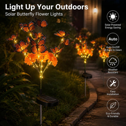 Solar Butterfly Flower Tree Garden Light image 8