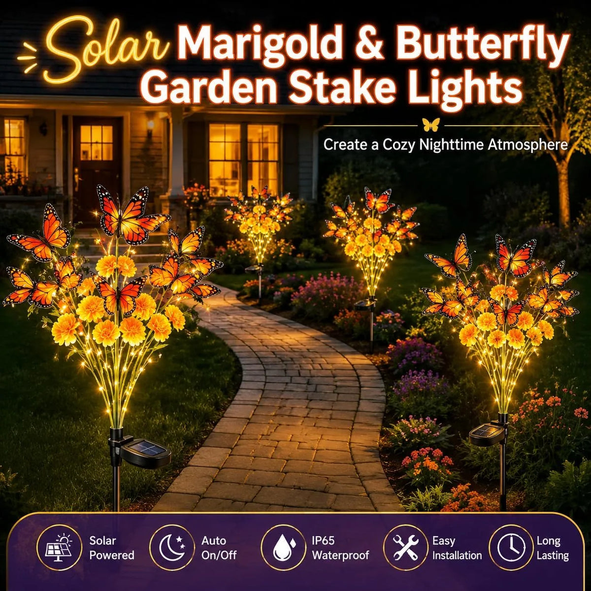 Solar Butterfly Flower Tree Garden Light – image 11