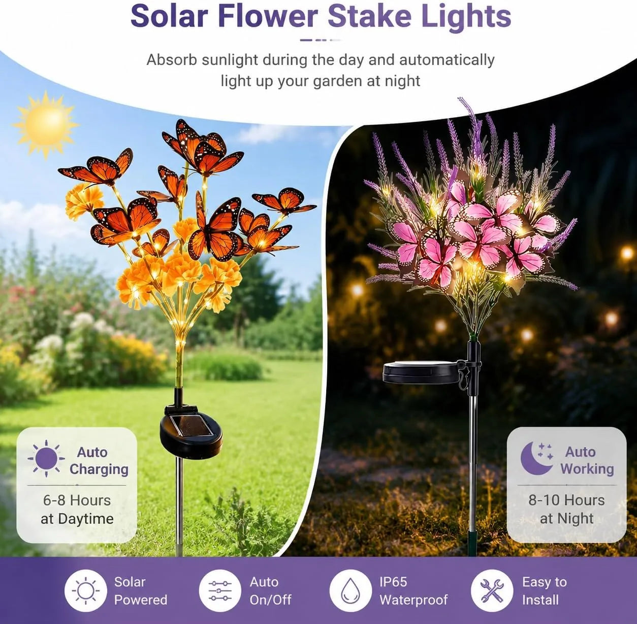 Solar Butterfly Flower Tree Garden Light – image 8