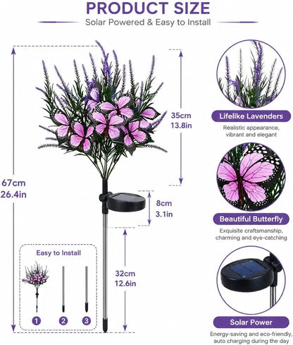 Solar Butterfly Flower Tree Garden Light – image 9