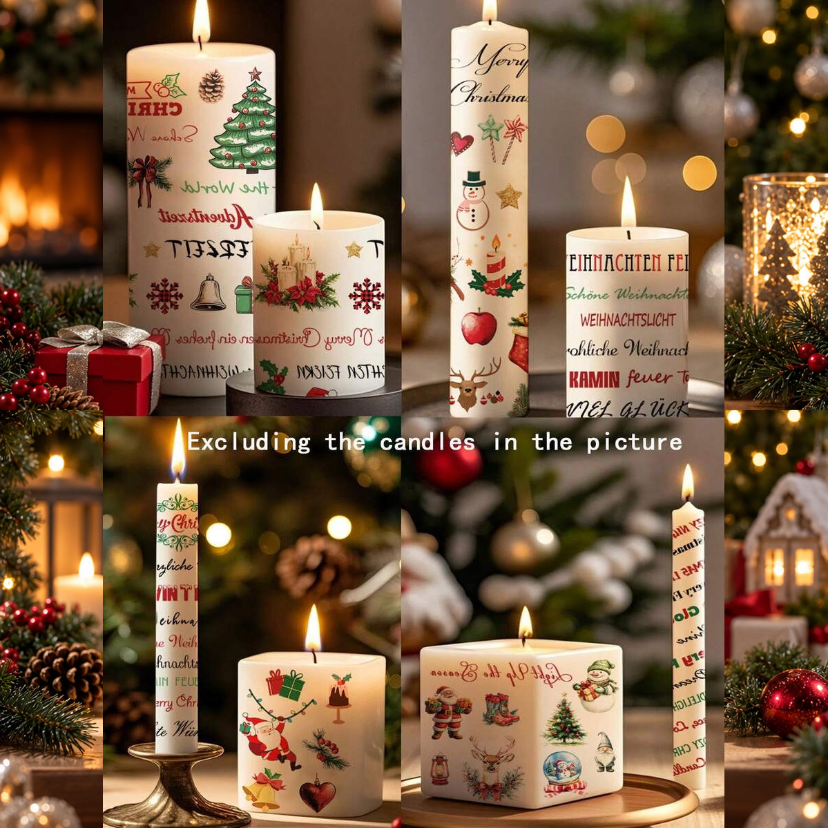 Christmas Candle Transfer Tattoo Set – 9 Sheets image 5