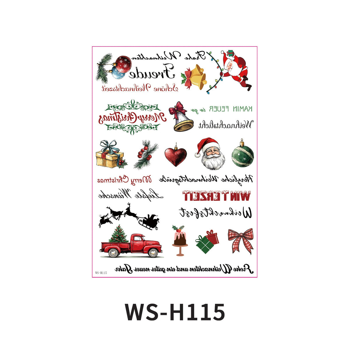Christmas Candle Transfer Tattoo Set – 9 Sheets image 18