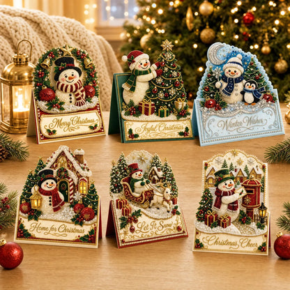 3D Christmas Greeting Card Set – 6 Pack – image 2