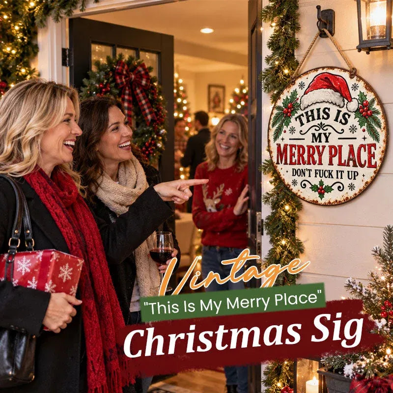 Vintage Merry Place Christmas Hanging Sign – image 2