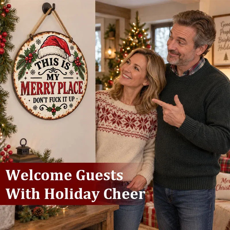 Vintage Merry Place Christmas Hanging Sign – image 5