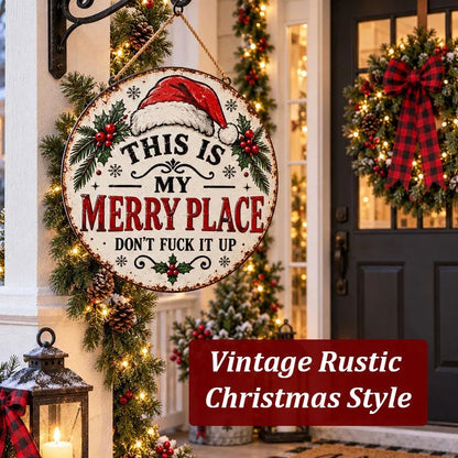 Vintage Merry Place Christmas Hanging Sign – image 6