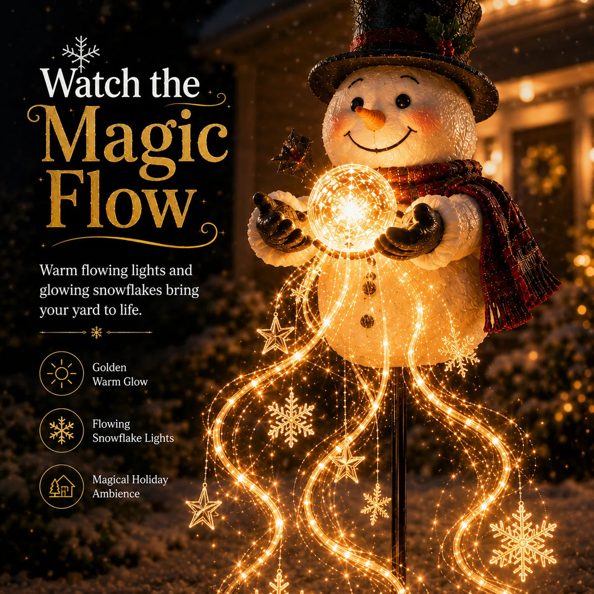 Snowman Magic Fountain Garden Light – image 2