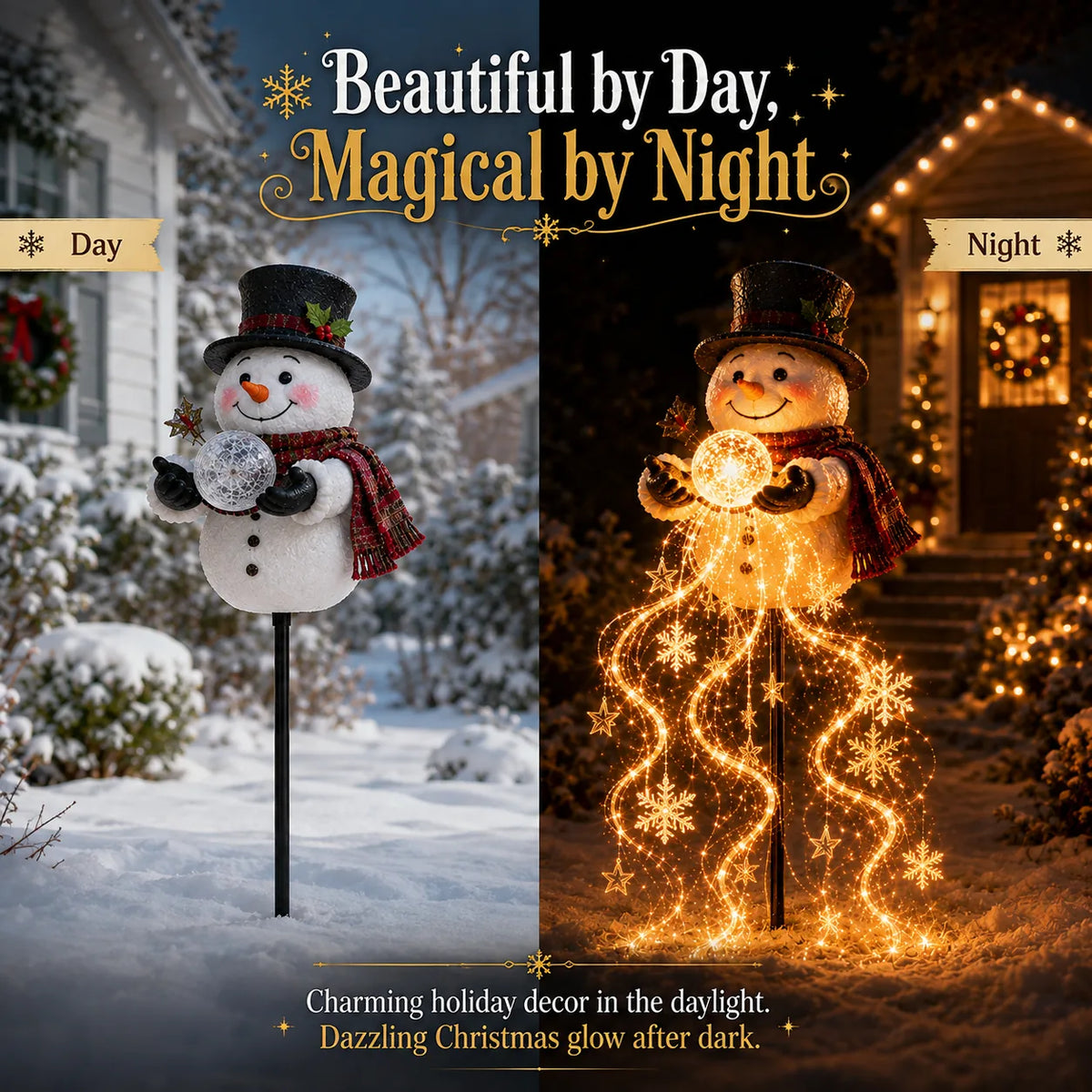 Snowman Magic Fountain Garden Light – image 3